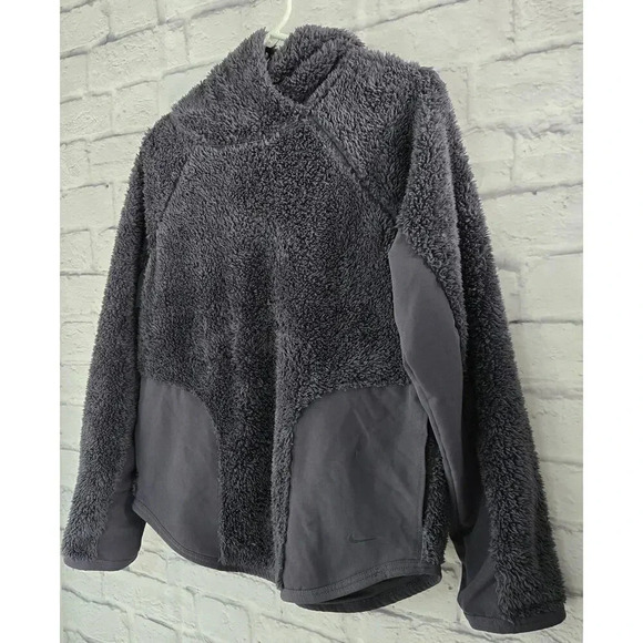 Women's Nike sherpa fleece pullover warm hoodie sweater size small. - Picture 4 of 11
